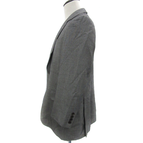 未使用級✨カシミヤ100% テーラードジャケット グレー メンズ XLサイズ グレ GRES スーツ テーラードジャケット ミドル丈 シングルボタン 総