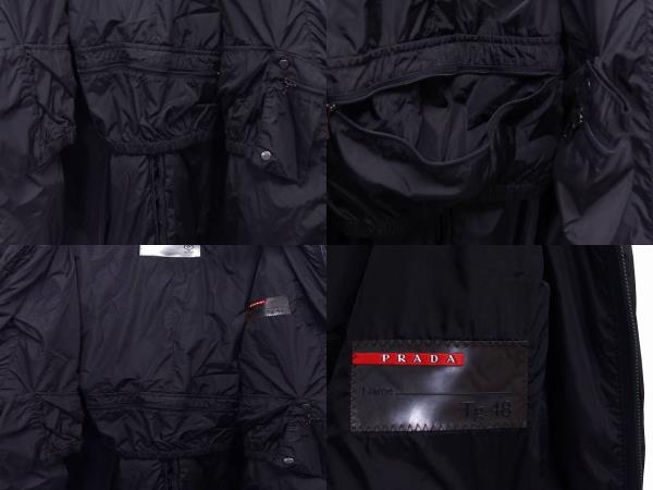 プラダ PRADA コート アウター ロング ナイロン ジップアップ ポケット