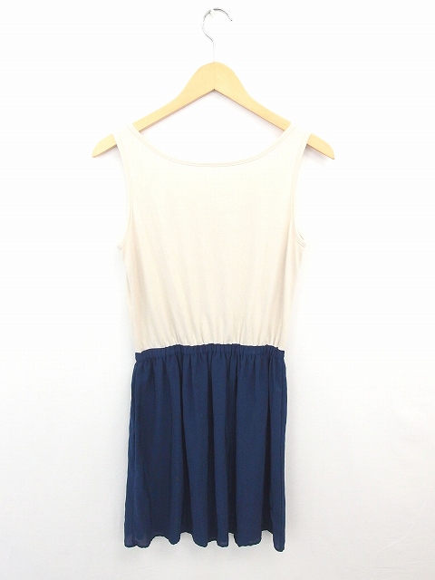 キャサリンロス Katharine Ross ワンピース ひざ丈 切替 フレア ノースリーブ M 薄茶 紺 ベージュ ネイビー Tt23 レディース 172 ベクトルパーク