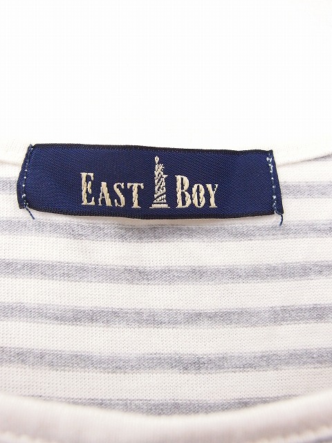 イーストボーイ East Boy ワンピース ノースリーブ ミニ 丸首 プルオーバー フレア ボーダー 11 ホワイト 白 Kt28 レディース 172 ベクトルパーク