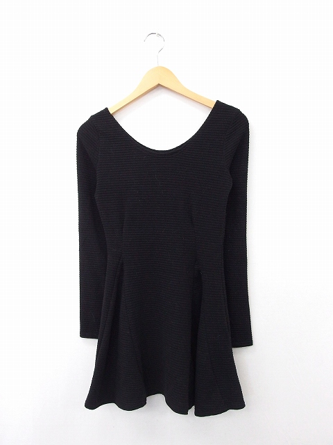 ルーミーズ Girty By Roomy S ワンピース Aライン 長袖 ミニ 無地 シンプル ブラック 黒 Kt38 レディース 172 ベクトルパーク