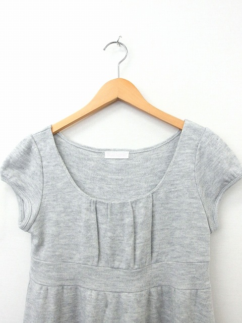 プライムパターン Prime Pattern ワンピース 半袖 丸首 膝丈 フレア 無地 シンプル M グレー Kt17 レディース 172 ベクトルパーク