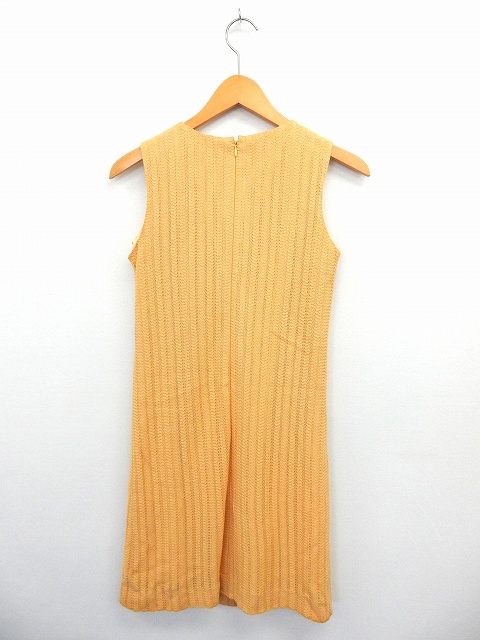 プライベートレーベル Private Label ワンピース 膝丈 ノースリーブ バックジップ 無地 シンプル M 黄 イエロー St15 レディース 172 ベクトルパーク