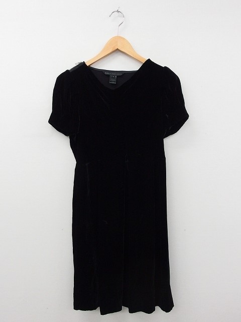 マークバイマークジェイコブス Marc By Marc Jacobs ワンピース 膝丈 半袖 オフタートルネック ベロア 無地 シンプル 4 ブラック 黒 Kt26 レディース 172 ベクトルパーク