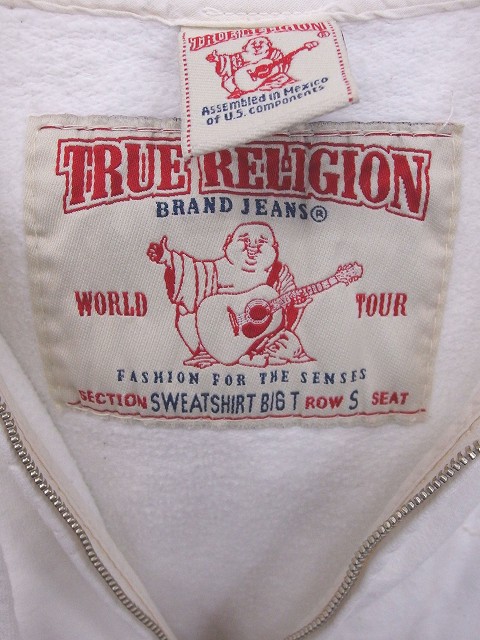 トゥルーレリジョン TRUE RELIGION パーカー ジップアップ 刺繍 裏起毛 
