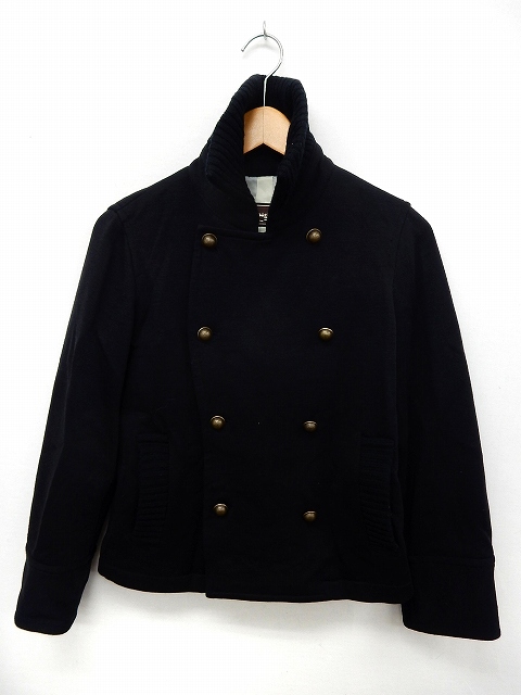 ルラシェ Relacher Pコート ショート丈 アウター 薄手 ウール ポケット 無地 シンプル F 黒 ブラック St39 レディース 172 ベクトルパーク