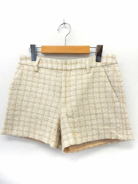 ロペピクニック Rope Picnic パンツ ショート ジップフライ ポケット ツイード 38 ベージュ St17 レディース 172 ベクトルパーク