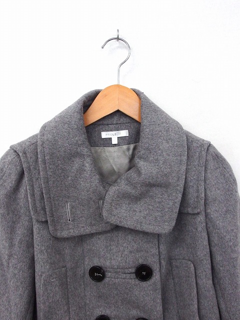 ポールカ Paule Ka コート アウター Pコート 長袖 ショート丈 ウール 36 グレー Ft8 レディース 172 ベクトルパーク
