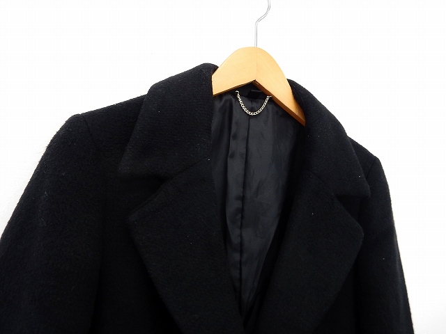 ジーユー Gu コート アウター チェスターコート 無地 シンプル ポケット L 黒 ブラック St45 レディース 172 ベクトルパーク