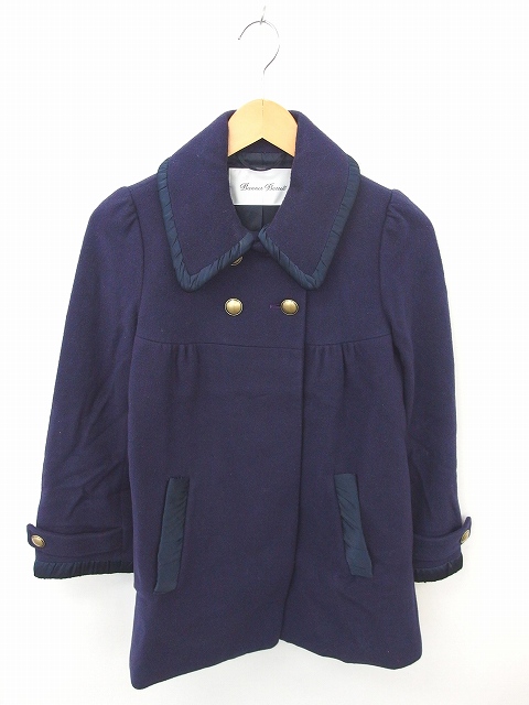 バナーバレット Banner Barrett コート アウター ステンカラー ひざ丈 ダブルボタン ウール 38 紫 パープル Tt38 レディース 172 ベクトルパーク