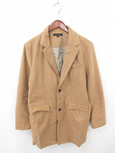 チャオパニック Ciaopanic コート アウター チェスター ミドル 無地 シンプル ウール混 長袖 ｍ 茶 ベージュ Tt3 メンズ 172 ベクトルパーク