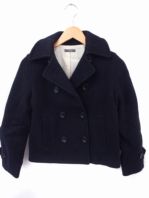 イエナ Iena コート アウター Pコート 長袖 ショート丈 ウール 36 ネイビー 紺 Ft24 レディース 172 ベクトルパーク