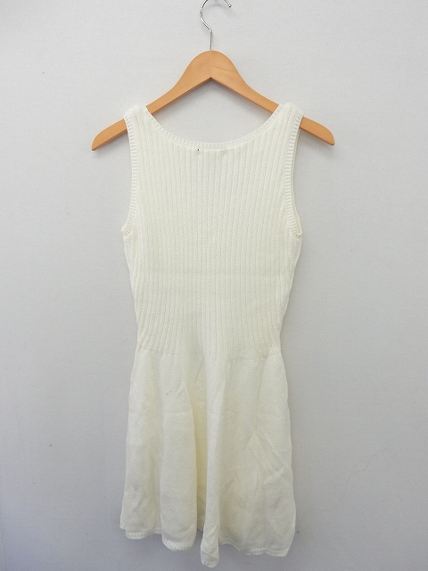 リエンダ Rienda ワンピース ノースリーブ ニット ケーブル編み フレア S ホワイト St48 レディース 172 ベクトルパーク