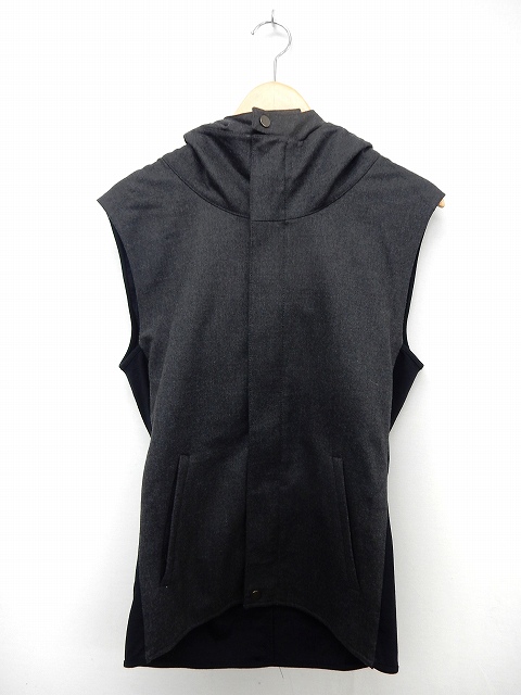 ザラマン Zara Man Black パーカー ノースリーブ ジップアップ ポケット 無地 シンプル グレー St6 メンズ 172 ベクトルパーク