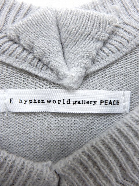 イーハイフンワールドギャラリー E Hyphen World Gallery ワンピース ニット 膝丈 長袖 Vネック シンプル F グレー St45 レディース 172 ベクトルパーク