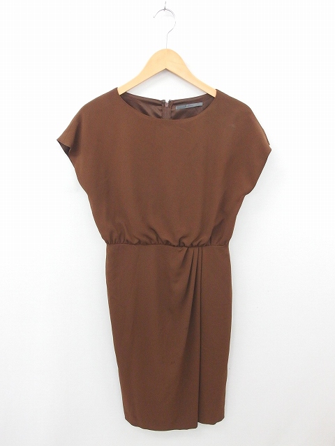 ビーアビリティ B Ability ワンピース ロング プルオーバー 丸首 無地 シンプル 半袖 38 茶 ブラウン Tt38 レディース 172 ベクトルパーク