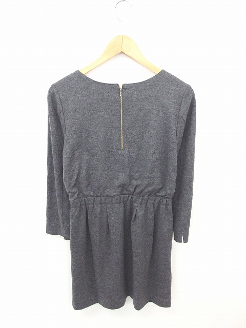 フレディ グロスター Fredy Gloster ワンピース 膝下丈 フレア プルオーバー 丸首 ウール 長袖 38 チャコールグレー 灰 Tt22 レディース 172 ベクトルパーク