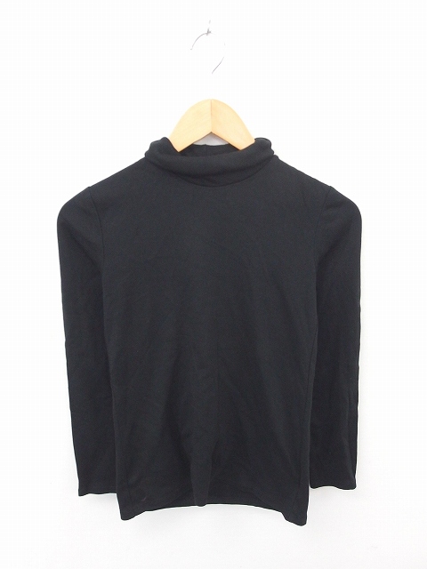 ユニクロ Uniqlo カットソー Tシャツ タートルネック 無地 シンプル 綿 コットン 長袖 M 黒 ブラック Tt7 レディース 172 ベクトルパーク