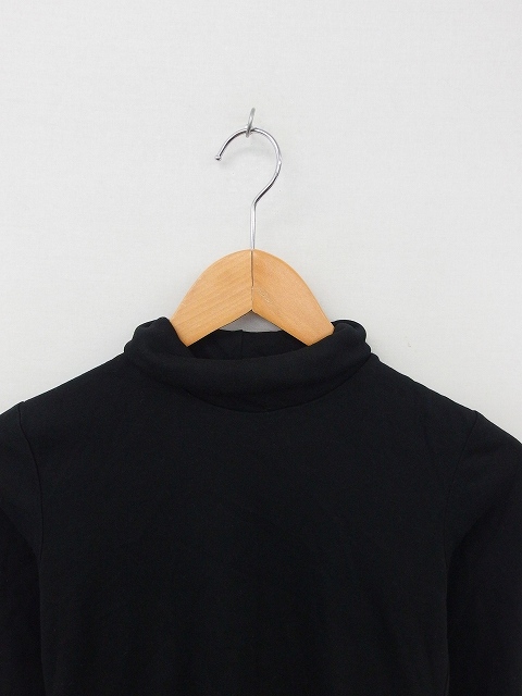 ユニクロ Uniqlo カットソー Tシャツ タートルネック 無地 シンプル 綿 コットン 長袖 M 黒 ブラック Tt7 レディース 172 ベクトルパーク