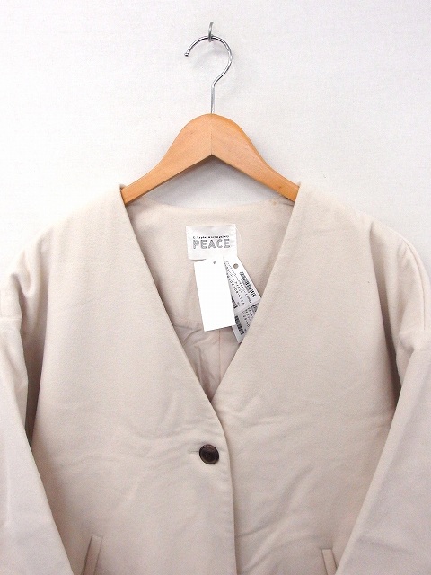 イーハイフンワールドギャラリー E Hyphen World Gallery コート アウター ノーカラー 長袖 ロング丈 無地 F アイボリー 白 Ft9 レディース 172 ベクトルパーク