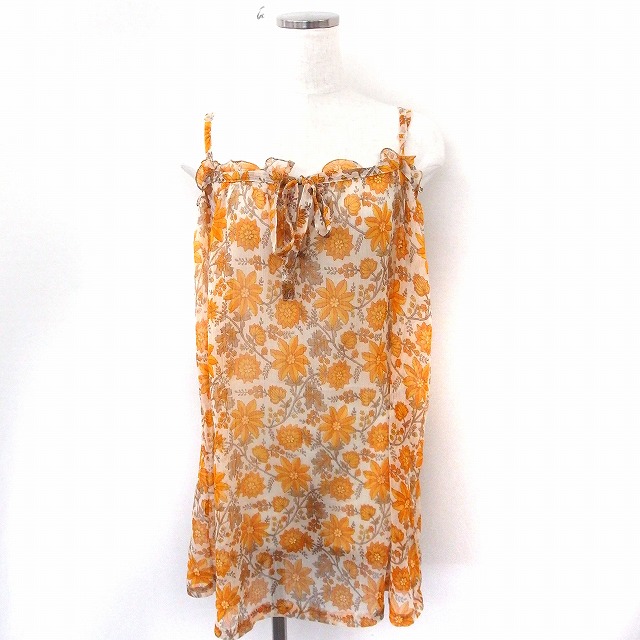 アーバンリサーチ Urban Research ワンピース キャミワンピ 花柄 透け感 ノースリーブ ひざ丈 F ベージュ オレンジ Ft11 レディース 172 ベクトルパーク