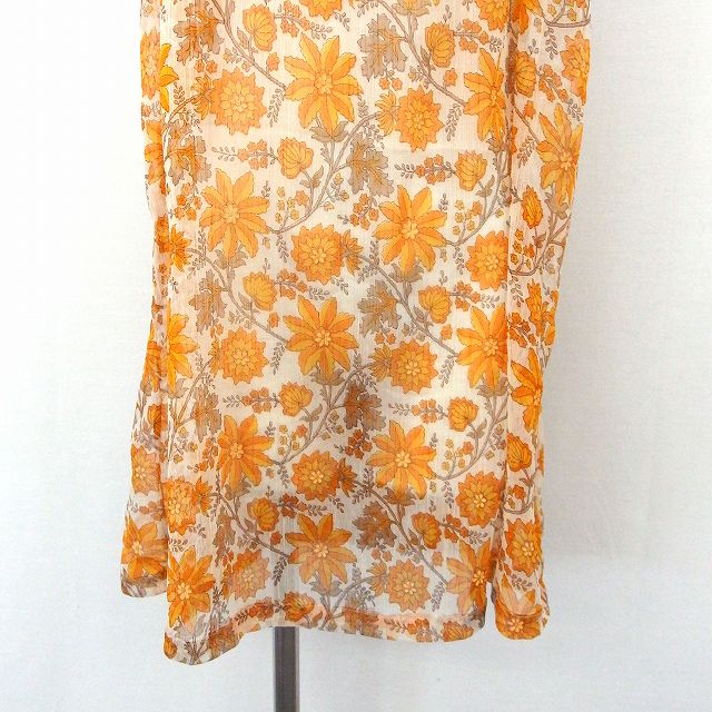 アーバンリサーチ Urban Research ワンピース キャミワンピ 花柄 透け感 ノースリーブ ひざ丈 F ベージュ オレンジ Ft11 レディース 172 ベクトルパーク