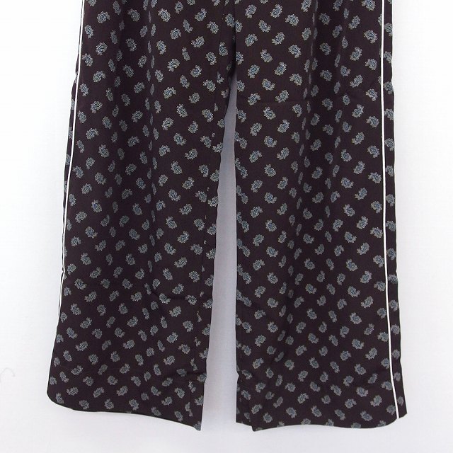 未使用品 クラネ Clane タグ付き パンツ ペイズリー柄 ワイド ロング ジップフライ 1 ブラウン 茶 Ft35 レディース 172 ベクトルパーク