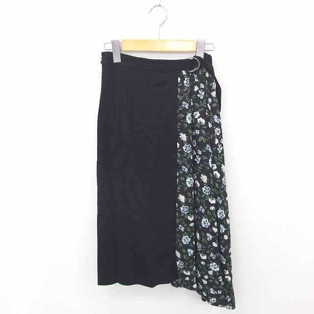 未使用品 クラネ CLANE タグ付き スカート フレア ロング 花柄 切替  