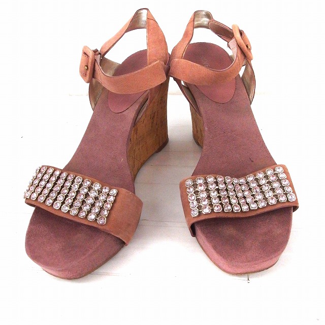 ナインウエスト Nine West 靴 シューズ サンダル ビジュー装飾 ストラップ ウエッジソール コルク ピンク Ft4 レディース 172 ベクトルパーク