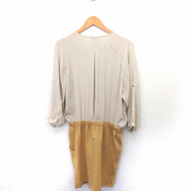 FONCE ワンピース 切替 ブラウス コクーンスカート 長袖 ひざ丈 FONCE ワンピース 切替 ブラウス コクーンスカート 長袖 ひざ丈