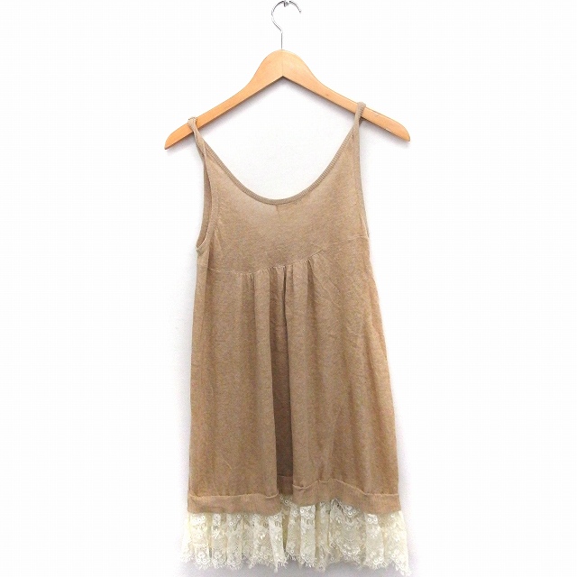 レイビームス Ray Beams ワンピース ニット レース ノースリーブ ひざ丈 綿 ベージュ Ft31 レディース 172 ベクトルパーク