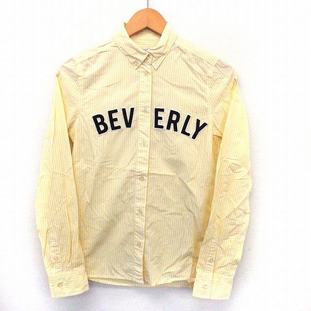 ロデオクラウンズ Rodeo Crowns シャツ 長袖 ストライプ ボタンダウン 綿 コットン S イエロー St13 レディース 172 ベクトルパーク