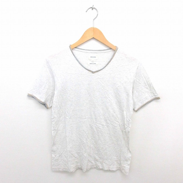 ビームス Beams Tシャツ カットソー Vネック 無地 シンプル 綿 コットン 半袖 S 白 オフホワイト Tt メンズ 172 ベクトルパーク