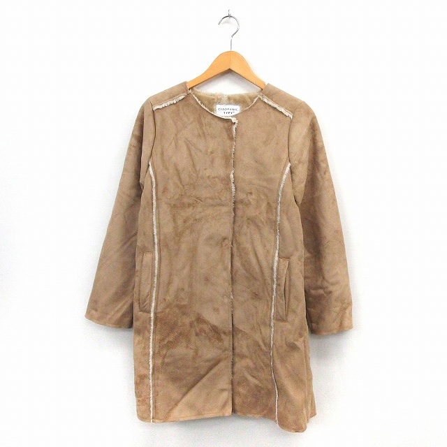 チャオパニック Ciaopanic コート アウター ムートンコート ノーカラー フェイクスエード One 茶 ブラウン St8 レディース 172 ベクトルパーク チャオパニック Ciaopanic コート アウター ムートンコート ノーカラー フェイクスエード One 茶 ブラウン St8 レディース 172 ベクトルパーク