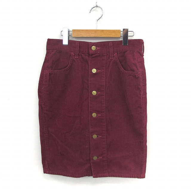リー Lee スカート タイト ボタンダウン コーデュロイ 膝丈 ジップフライ S ボルドー St17 レディース 172 ベクトルパーク