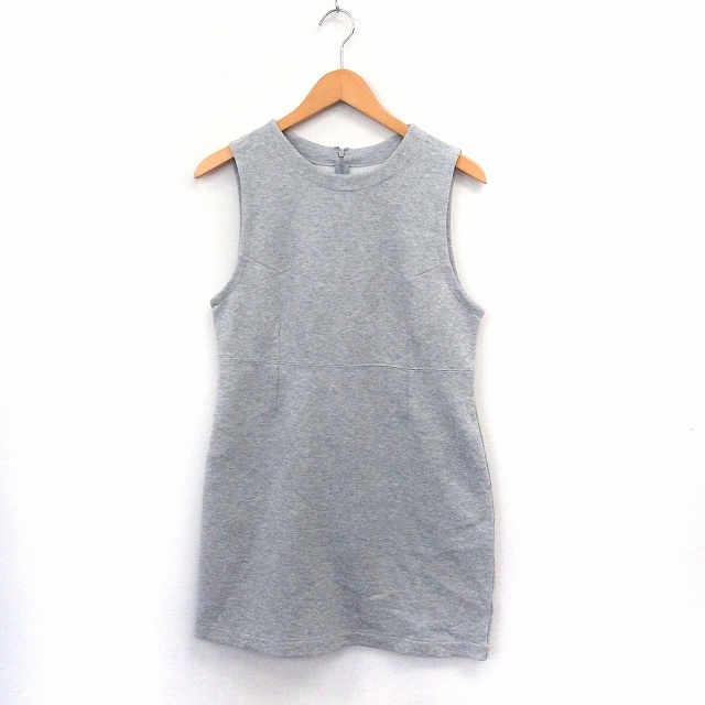 N Natural Beauty Basic N ナチュラルビューティーベーシック ワンピース ノースリーブ 膝丈 シンプル バックジップ M グレー St48 レディース 172 ベクトルパーク