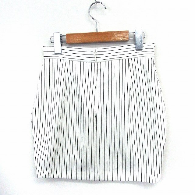 スナイデル Snidel スカート ミニ タイト ストライプ バックジップ 0 ホワイト St41 レディース 172 ベクトルパーク