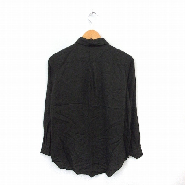 ユニクロ Uniqlo シャツ ブラウス 長袖 ステンカラー シンプル S グレー St5 レディース 172 ベクトルパーク