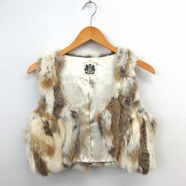 オンザカウチ On The Couch ファーベスト アウター ラビットファー ジャケット M ベージュ St8 レディース 172 ベクトルパーク