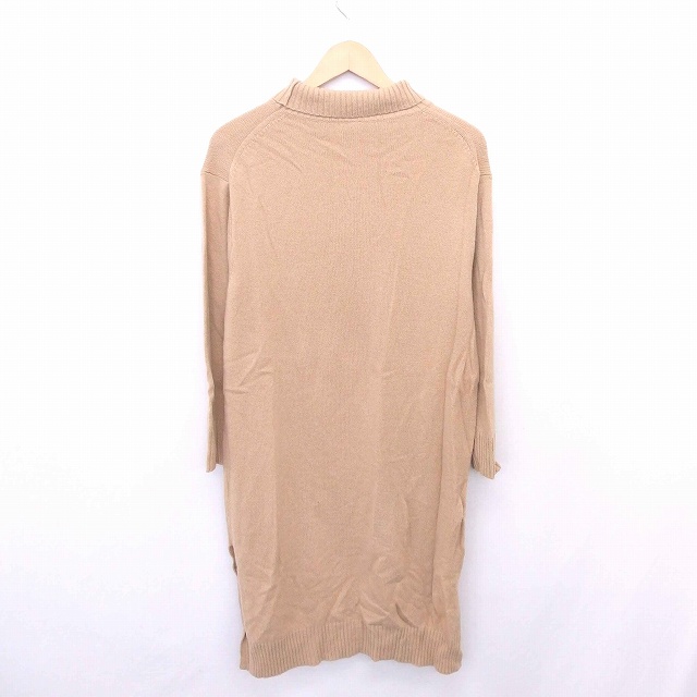 ユニクロ Uniqlo ワンピース ニット タートルネック ロング ウール 無地 シンプル 長袖 M 薄茶 ベージュ Tt8 レディース 172 ベクトルパーク