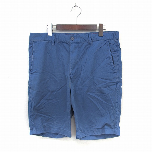 ユニクロ Uniqlo パンツ ハーフパンツ シンプル ジップフライ ポケット L ブルー St44 メンズ 172 ベクトルパーク