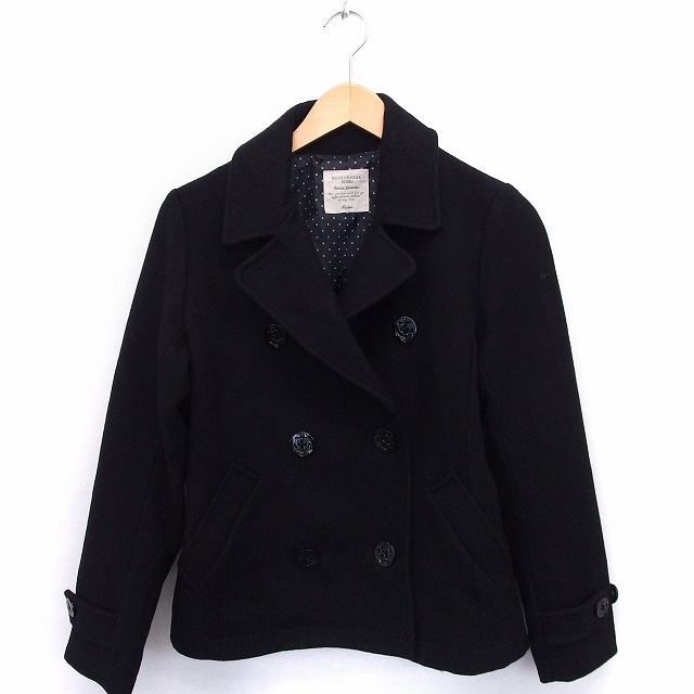 ハニーサックルローズ Honeysuckle Rose コート アウター Pコート 長袖 ショート ウール M ブラック 黒 Ft22 レディース 172 902010140308 ベクトルパーク