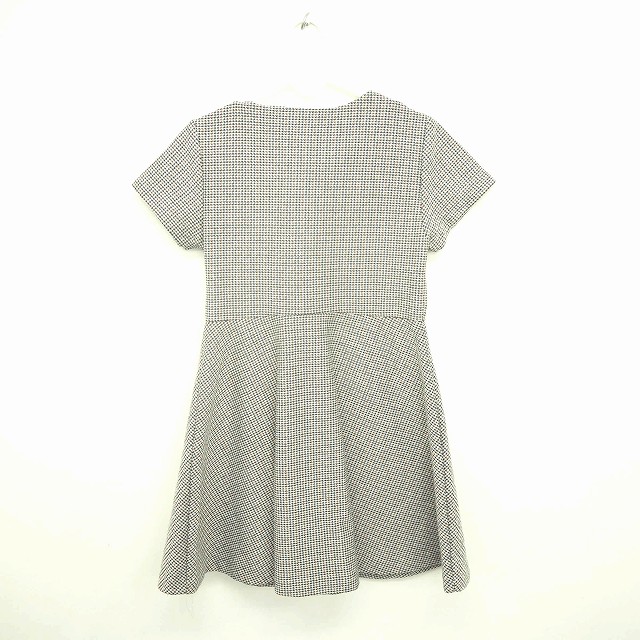 ザラ Zara Kids ワンピース ロング 丸首 プルオーバー 千鳥格子 フレア 半袖 128 グレー ブラック 灰 黒 Tt18 キッズ 172 ベクトルパーク