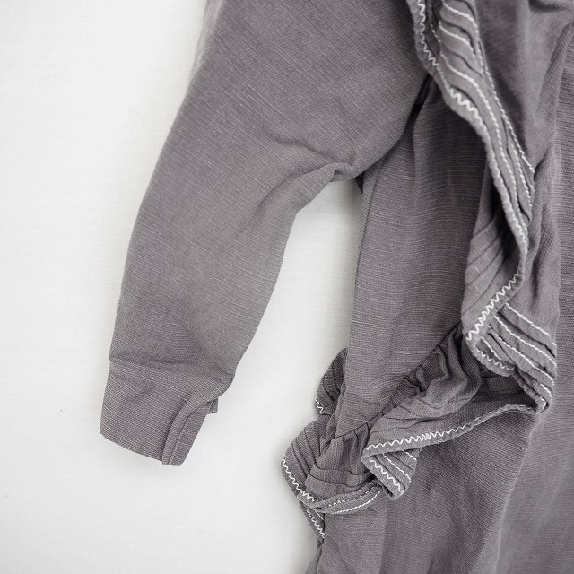 ザラ Zara Kids ワンピース ロング プルオーバー 丸首 フリル 長袖 122 7 グレー 灰 Tt19 キッズ 172 ベクトルパーク