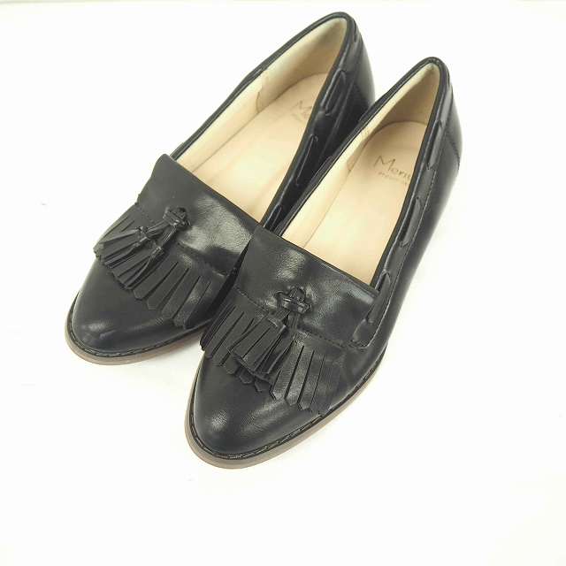 メヌエ Menue ローファー タッセル アーモンドトゥ 34 黒 ブラック Tt3 レディース 172 ベクトルパーク