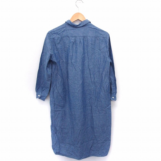 イチ Ichi ワンピース シャツ スキッパー長袖 ロング コットン 綿 ブルー 青 Ft24 レディース 172 ベクトルパーク