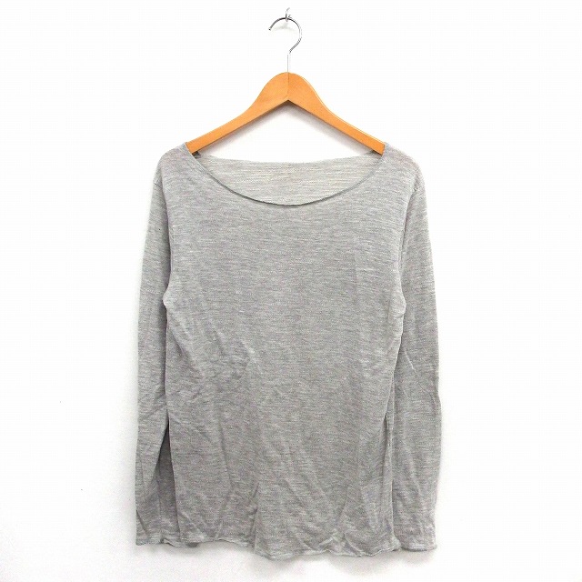 Grn ジーアールエヌ カットソー Tシャツ ニット ボートネック 長袖 シンプル L グレー St18 メンズ 172 ベクトルパーク