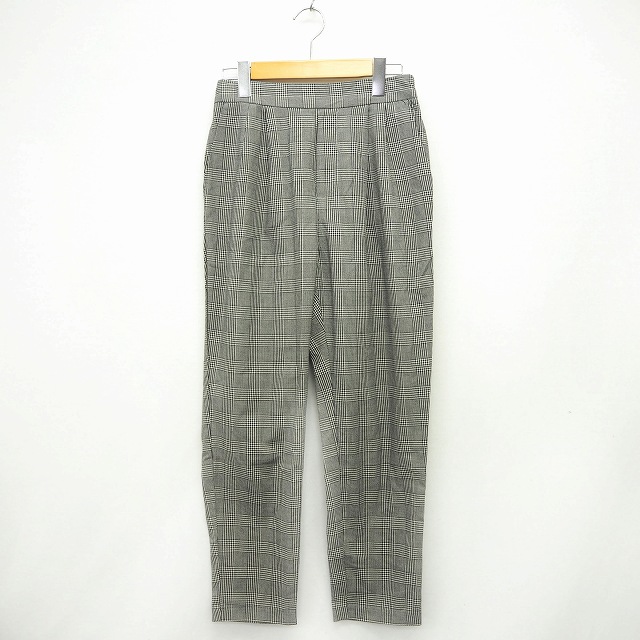 ジーユー Gu パンツ ボトムス テーパード チェック 九分丈 M グレー ブラック 黒 Mt10 レディース 172 ベクトルパーク