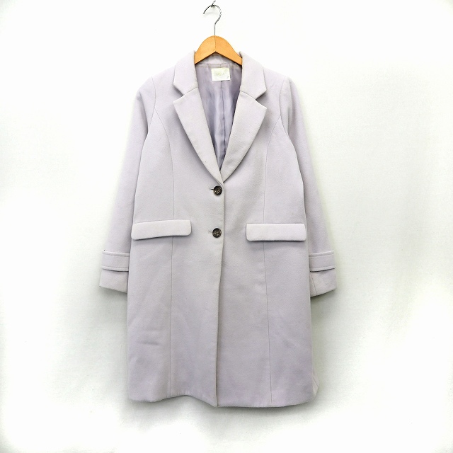 ミーア Miia コート アウター チェスター 無地 長袖 ミドル丈 M ライトパープル 薄紫 Mt6 レディース 172 ベクトルパーク
