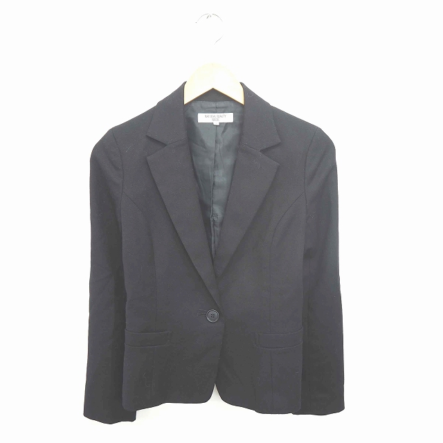 ナチュラルビューティーベーシック Natural Beauty Basic ジャケット アウター テーラード 総裏地 ウール 無地 シンプル S 黒 ブラック Tt26 レディース 172 ベクトルパーク